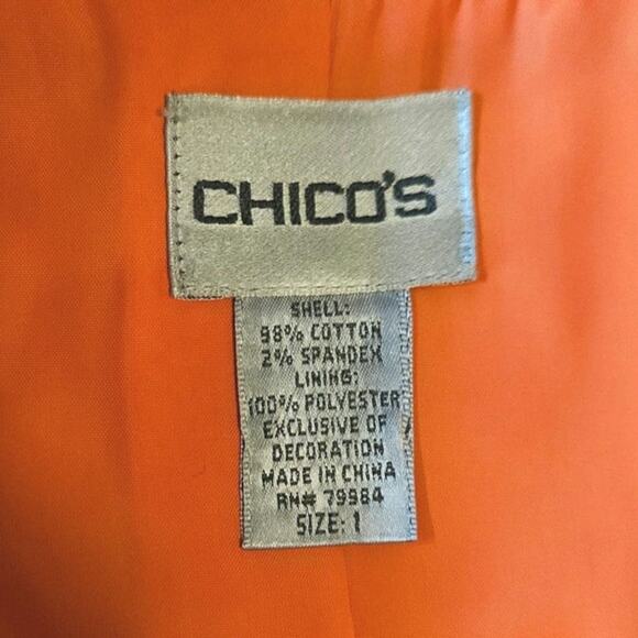 Chico's Floral Sequin Embellished Jacket Multicolor Women's Size 1 (Medium/8) - Picture 7 of 10